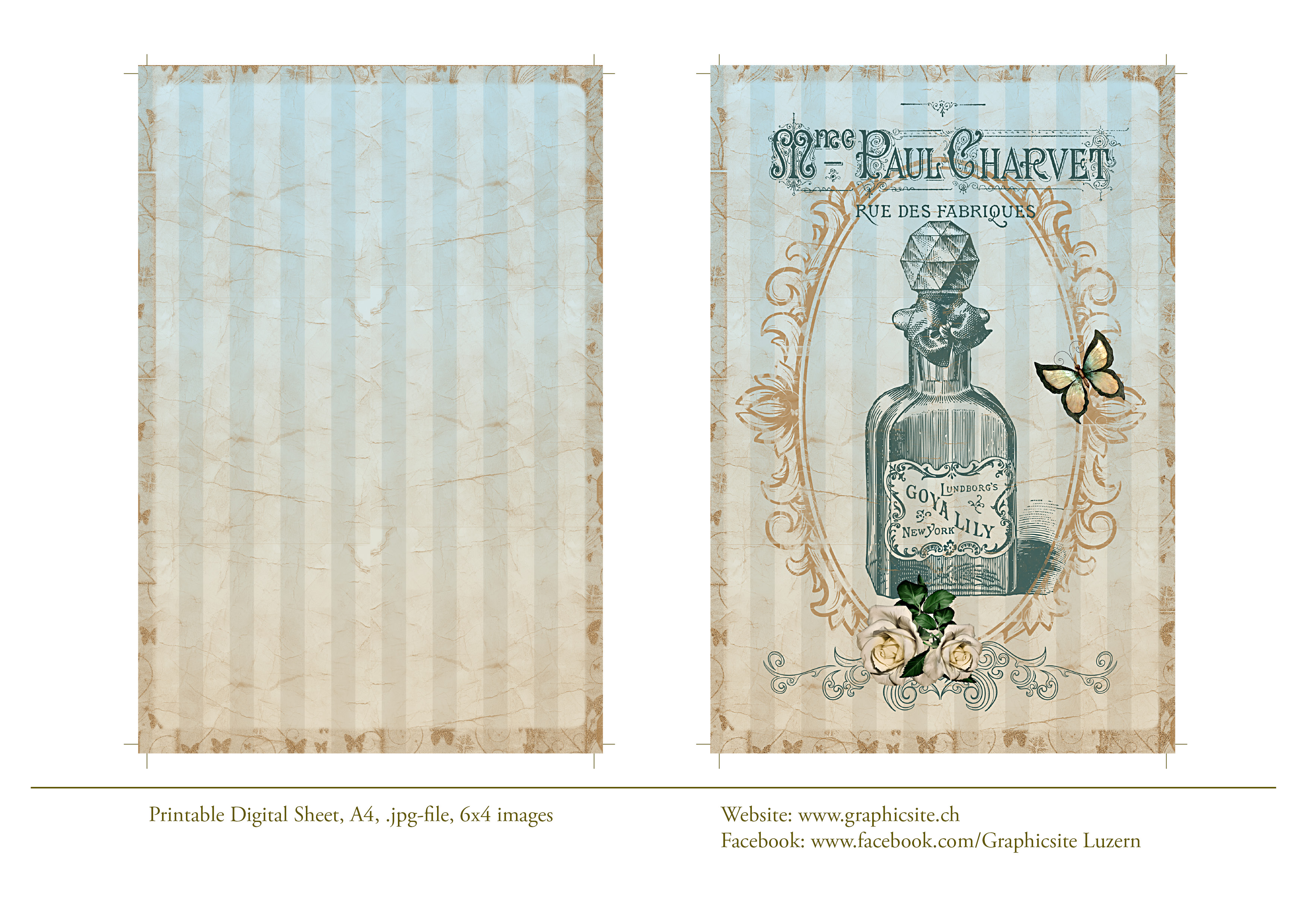 Printable Digital Sheet - 6x4 Images - Le Parfum II